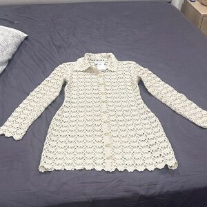 H&M Cream Lace Midi Dress